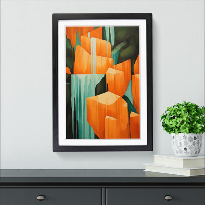 Waterfall Abstract Art - Framed Print