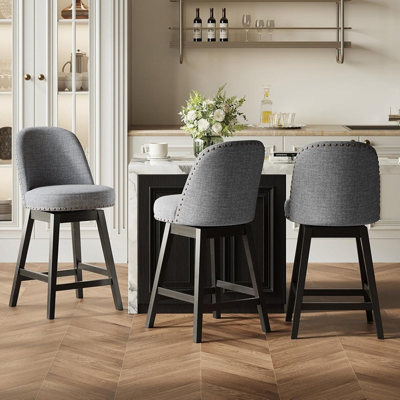 Ensemble de tabourets de bar à hauteur de comptoir Mid-Century