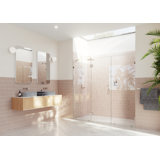 Stellar 84.75 in. x 78 in. Fully Frameless 3 Panel Inline Hinge Shower Door