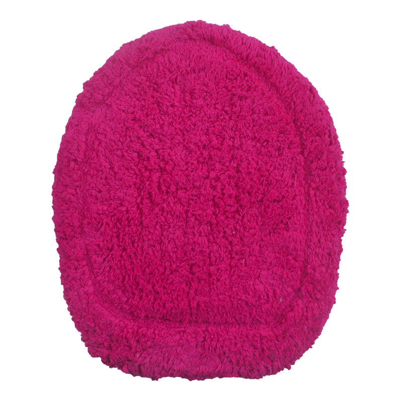 Luxury 100% Cotton Elastic fitted design ensures a secure and snug fit on standard 18"x18" Toilet lid Cover, Hot Pink