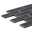 Athena Black 2" x 6" Glass Brick Joint Mosaic Wall & Floor Tile-55594934