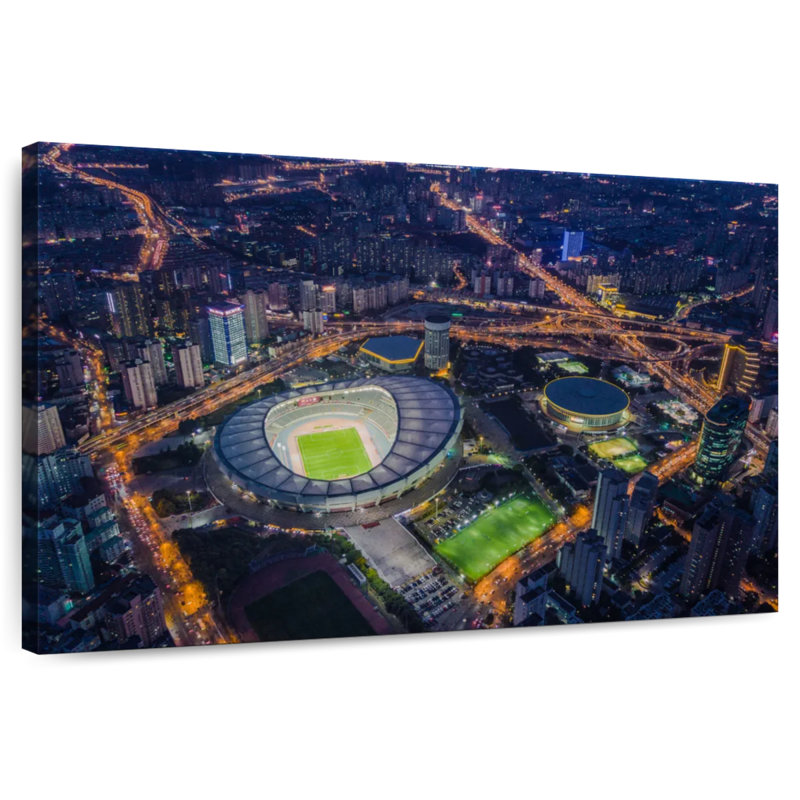 Sireci Shanghai Stadium Aerial View, 8" H x 12" W