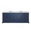 Meuble-lavabo double bleu marine 84 po X P 22 po D, dessus en marbre de Carrare et ensemble de robinet-1306957055