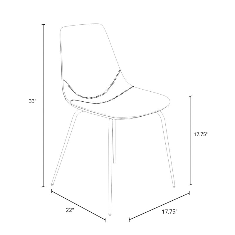 Chaise d'appoint rembourrée en similicuir Saairah, Similicuir fumée