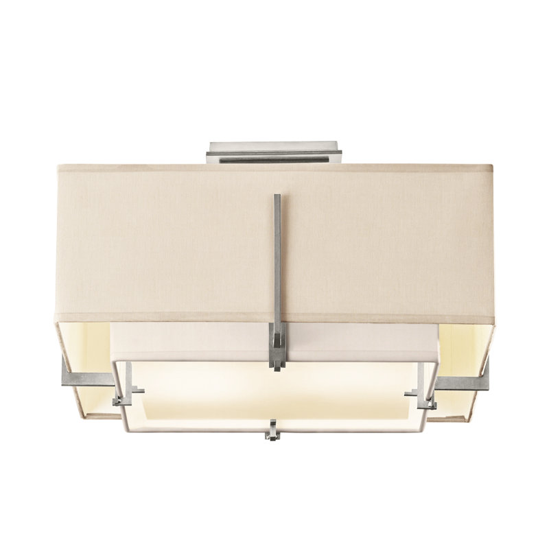 Exos 2 - Light Semi Flush Mount, Natural Anna, Sterling
