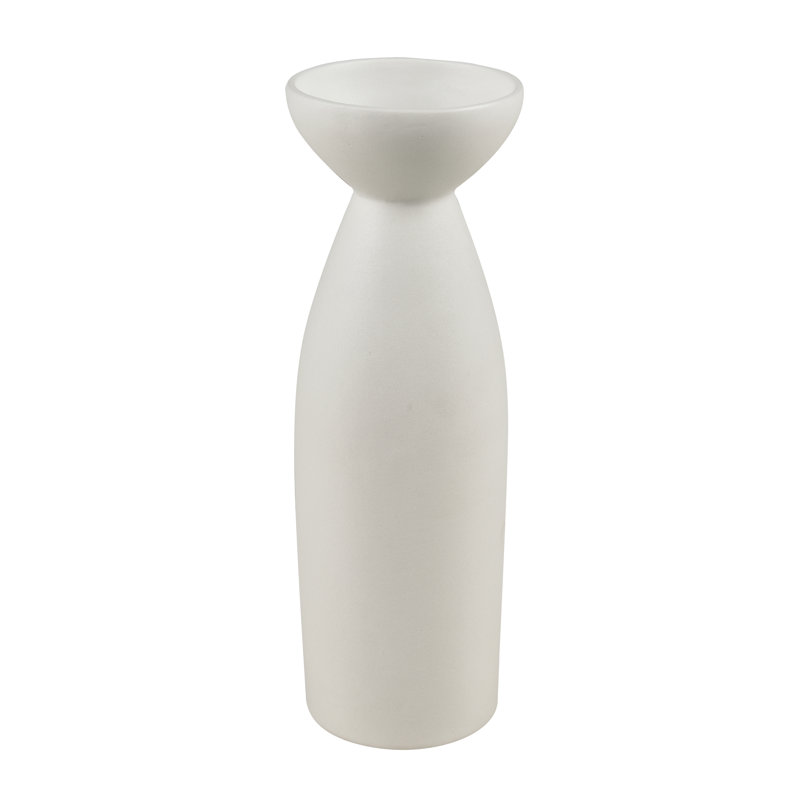 Vase Vickers - grand blanc, H 12,5 po x l 4,5 po x P 4,5 po