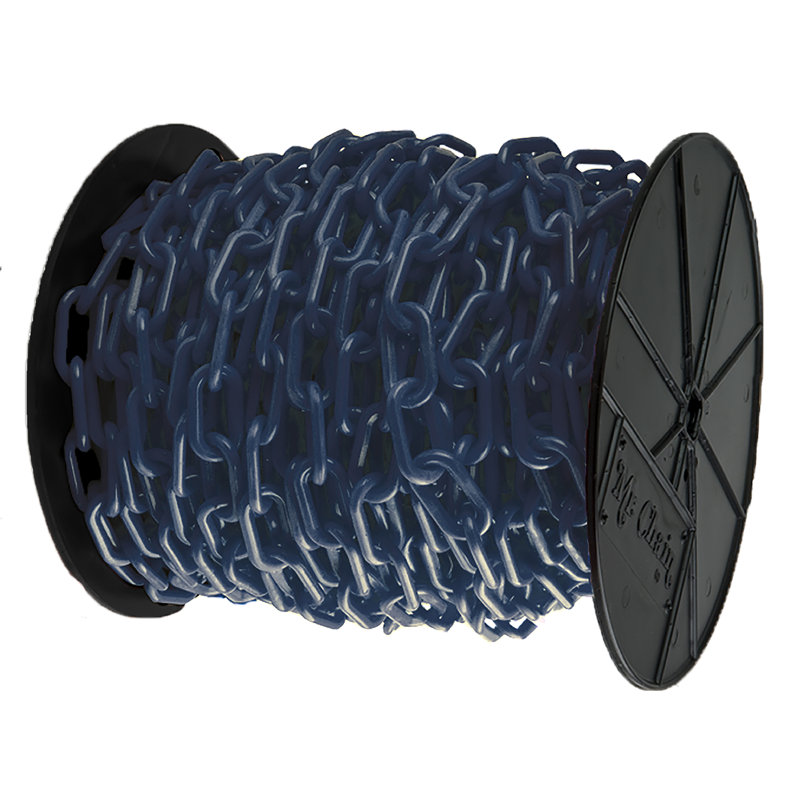 Enrouleur de chaîne en plastique, H 2,12 po x l 1200 po x P 0,29 po, Bleu de cobalt