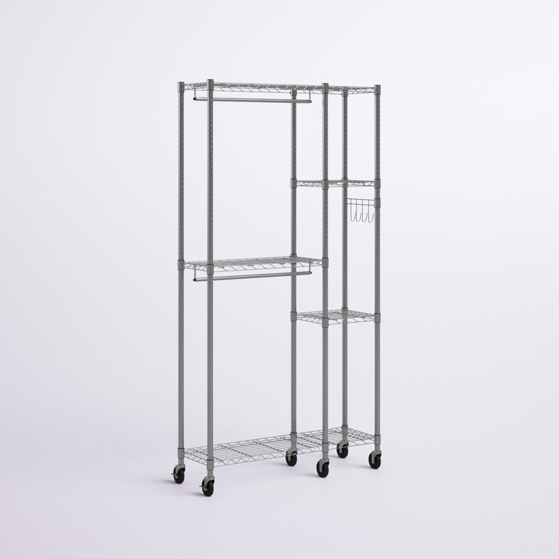 Shawnee 41" W Mobile Garment Rack, Chrome