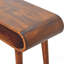 Console en bois massif de style nordique Amaya, rangement ouvert, châtaignier, brun foncé, table
