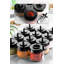Ensemble de pots à épices, verre noir, 3,9 x 3,9 x 3,7 pouces | Capacité de 10,1 oz liq. Chacune | 100% lavable au lave-vaisselle | Conception élégante pour l'organisation de la cuisine | Parfait pour les épices, les herbes et les assaisonnements-1855605121