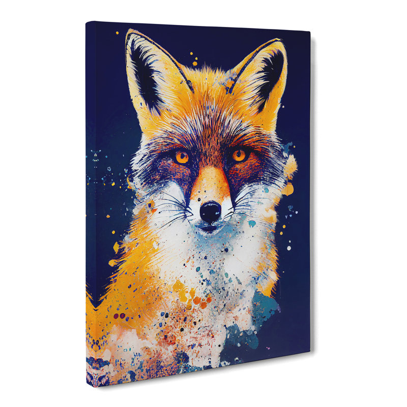 Fox Splatter Vol.1 - Wrapped Canvas, 50cm H x 35cm W x 3cm D