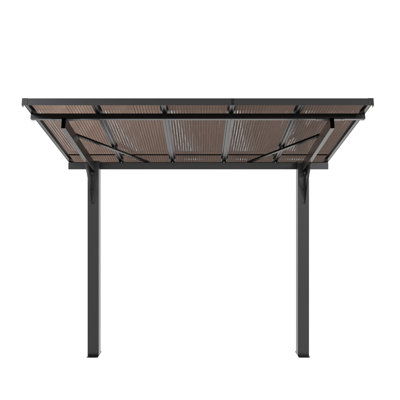 8x5ft Galvanized Steel Carport ,with Sloped PC Roof, Outdoor Multi-Use Awning Shelter,for Patio Grill Tools & Garden Seating (7.95x4.84ft )