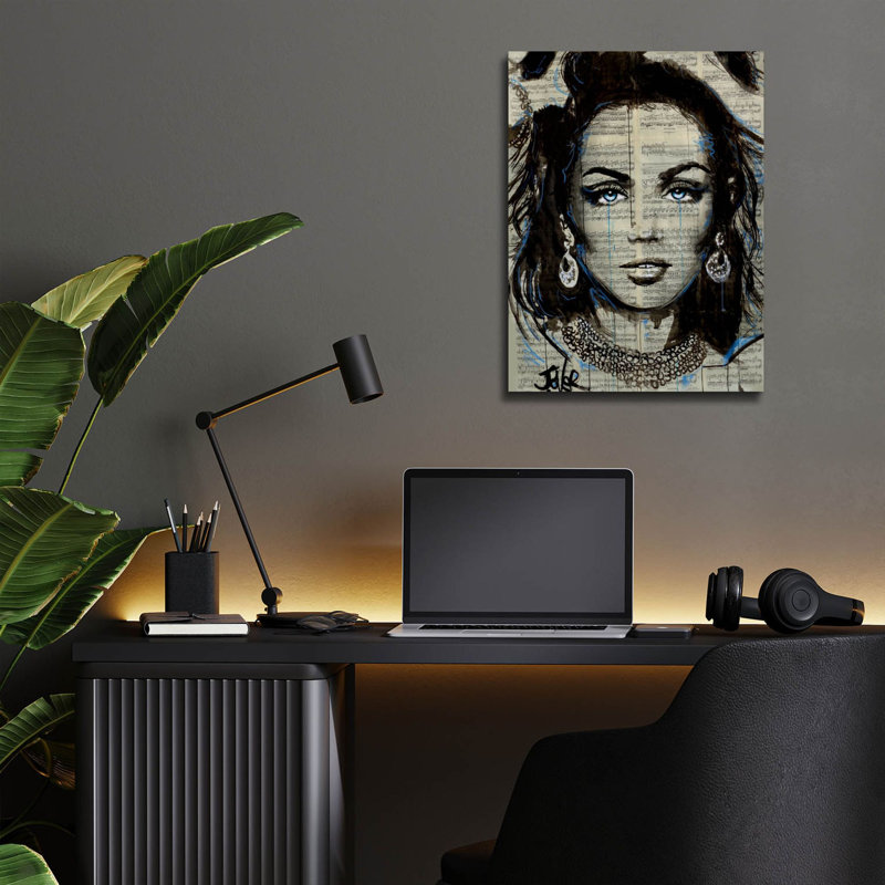 Art mural en verre «Blue Nocturne» par Loui Jover, H 16 po x l 12 po x P 0,13 po
