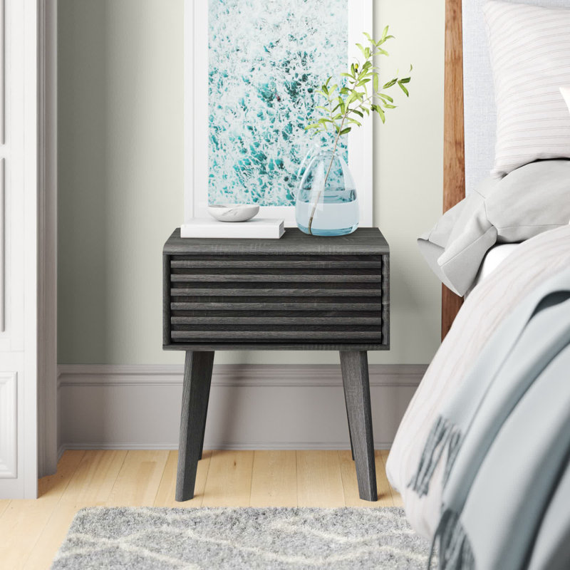 Render End Table Nightstand, Charcoal