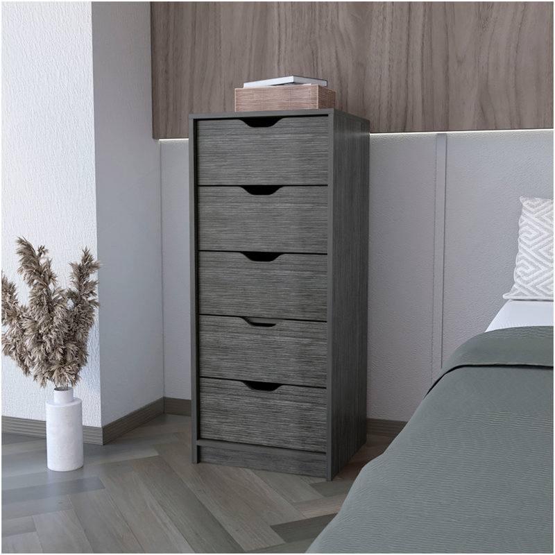Commode Kamran, chambre, chêne fumé