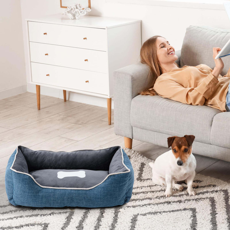 Petit lit pour chien avec fond antidérapant, lit pour chat avec housse lavable amovible