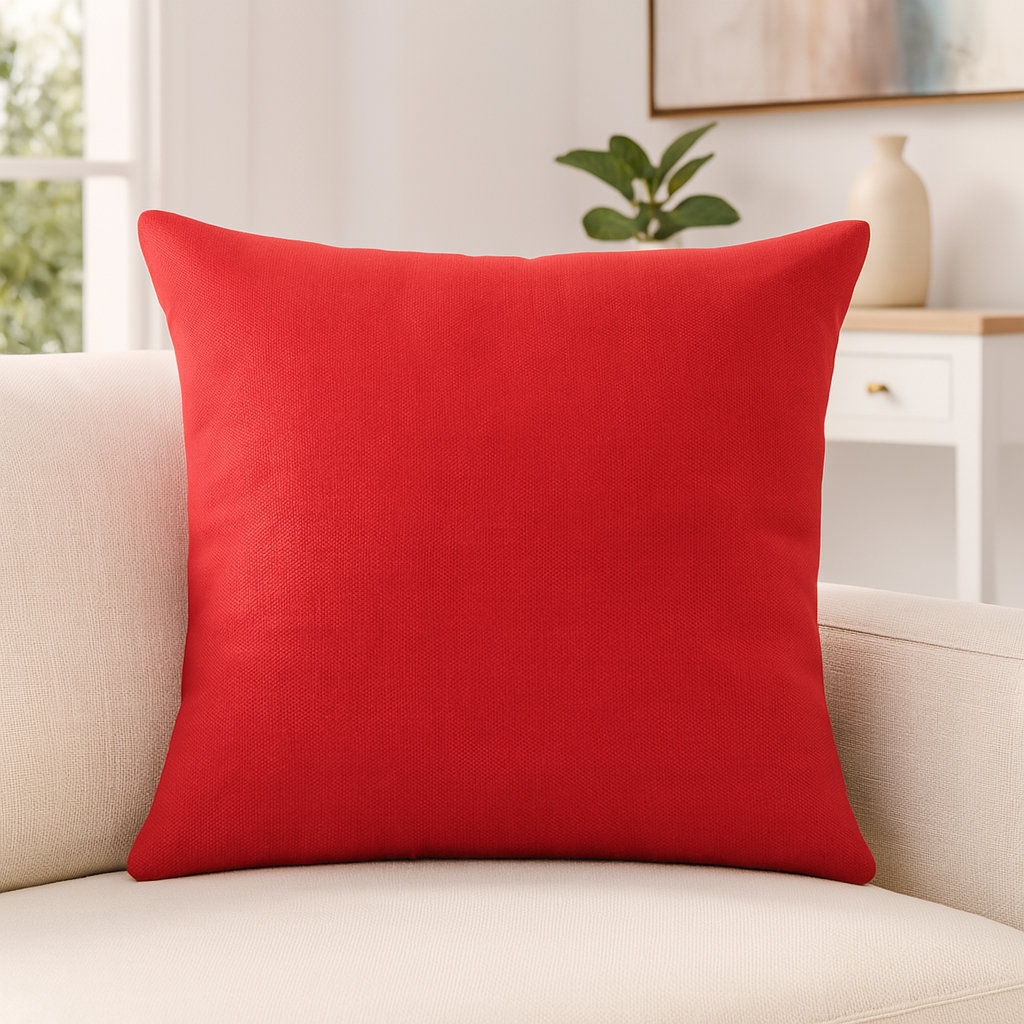 Elliotte 20" x 20" Linen Pillow Cover, Red, Pillow Cover Only - No Insert