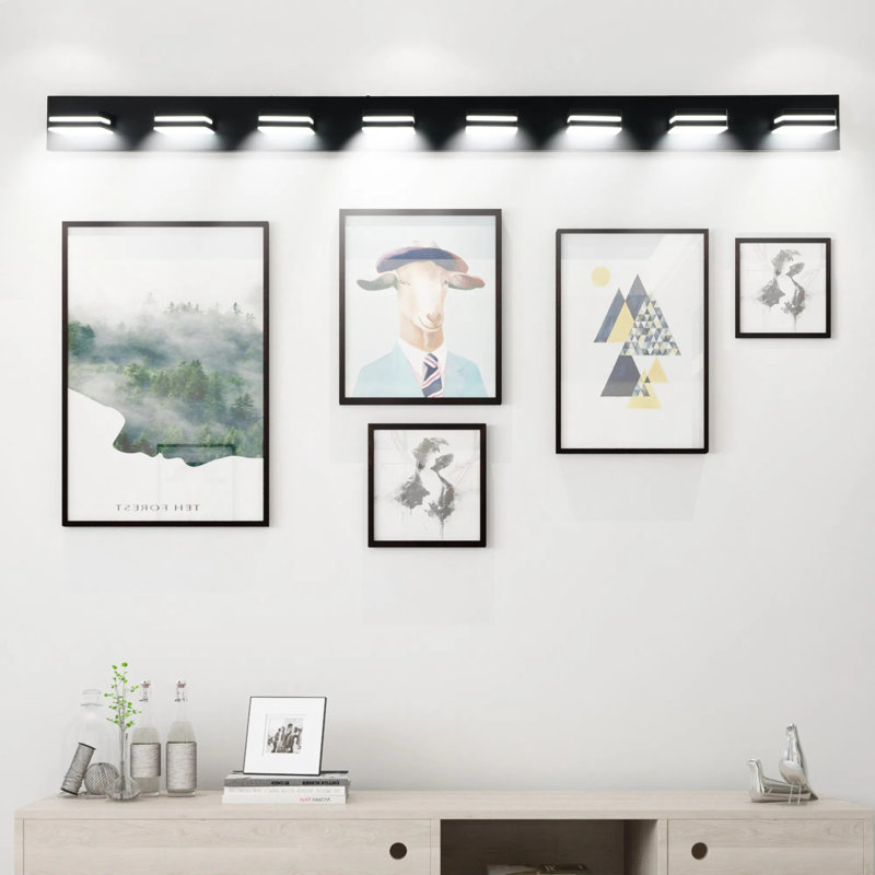 Éclairage pour meuble-lavabo à 8 lumières à DEL, applique murale moderne pour salle de bain et miroir, design minimaliste élégant, écoénergétique, facile à installer
