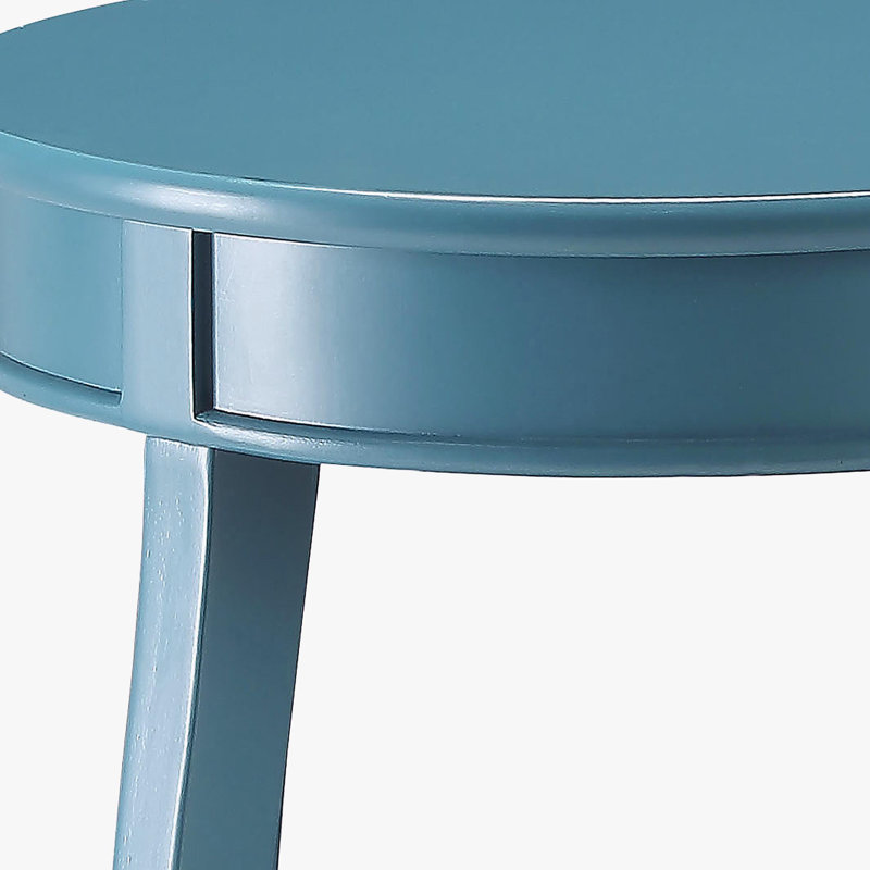 Table d'appoint circulaire vert émeraude avec base, Sarcelle