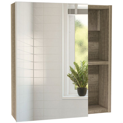 Medicine Cabinet Mirror Clifton, Five Internal Shelves, Pine Finish