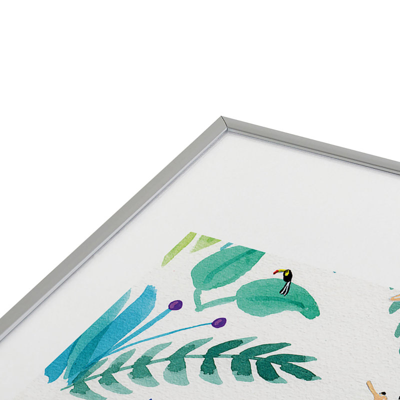 Helo Birdie Toucan jungle, reproduction d'art encadrée, Cadre métallique argenté, H 19 po x l 13 po x P 0,88 po