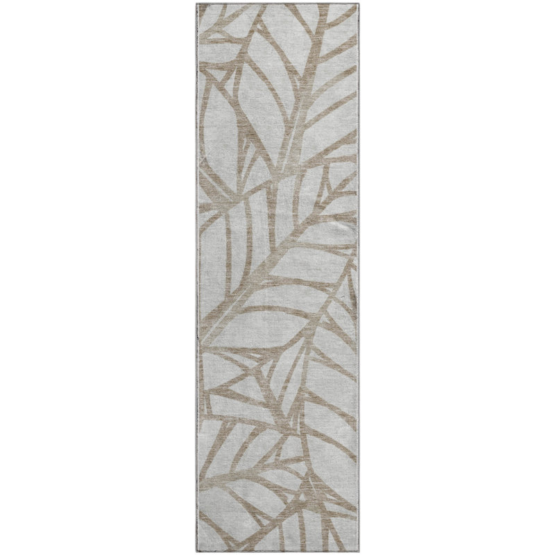 Premium Machine Washable Lisse Beige Rug, Runner 2'3" x 7'6"
