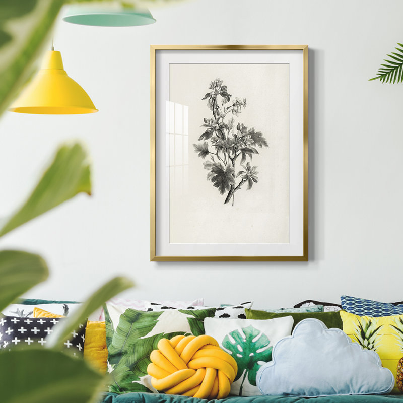 Imprimé floral rétro CECXXXIV - impression encadrée