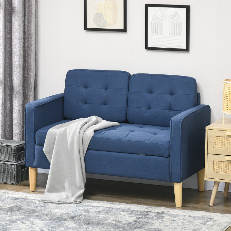 Saladin 2 Seater Sofa, Blue Cotton Blend
