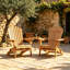 Ensemble de 2 chaises Adirondack pliantes en bois de pruche brun clair avec dossier pré-assemblé, chaises de patio pliables pour la terrasse et le foyer