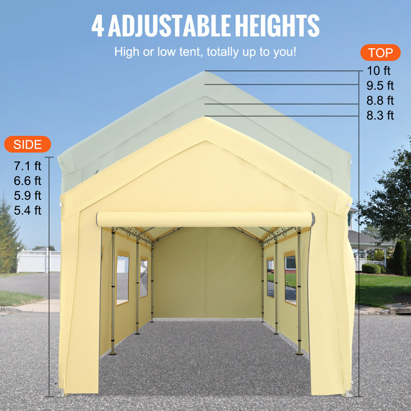 10 Ft. W x 20 Ft. D Canopy, Yellow