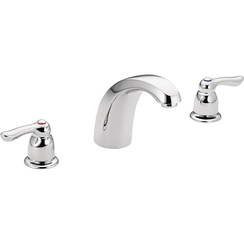 Chateau Double Handle Deck Mounted Roman Tub Faucet Trim, Chrome