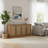 Caramel Oak Rattan Sideboard, Large Four-Door Design, Bohemian Style, Suitable For Living Room, Hallway, And Kitchen.