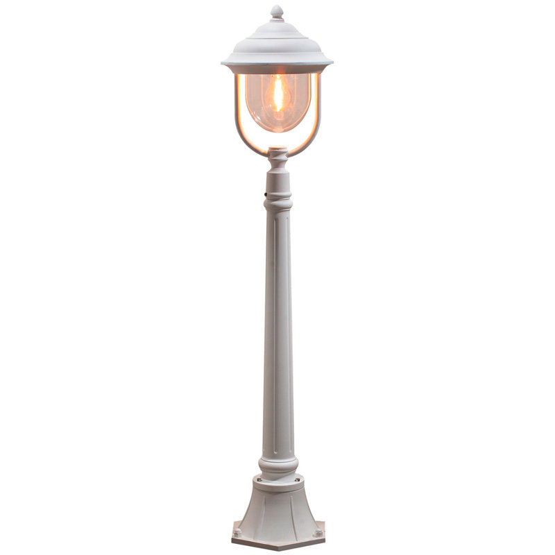 Parma Transparent Post Lantern, 54 cm H, White