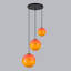 Suspension moderne à 3 lumières noir mat avec lustre en verre dégradé coucher de soleil