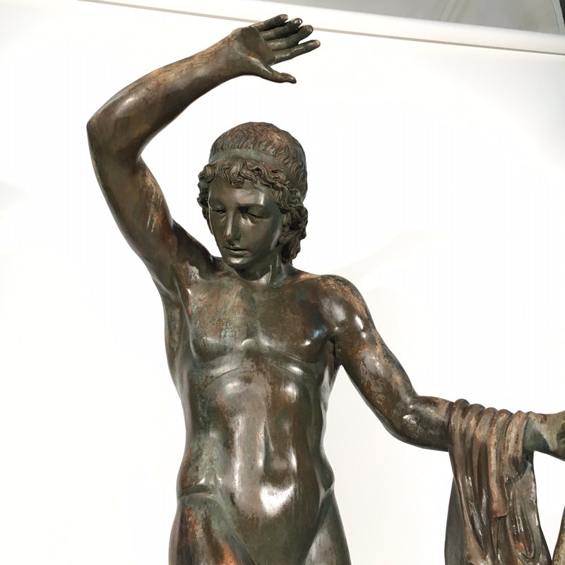Bronze Standing Man on Sphinx Sculpture