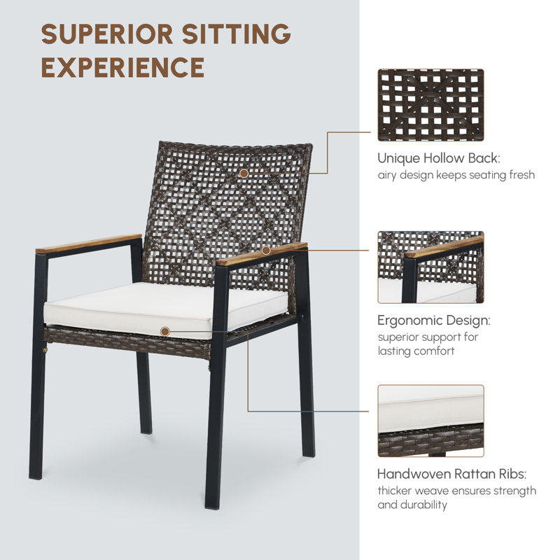 Ensemble repas extérieur pour 4 personnes, Beige