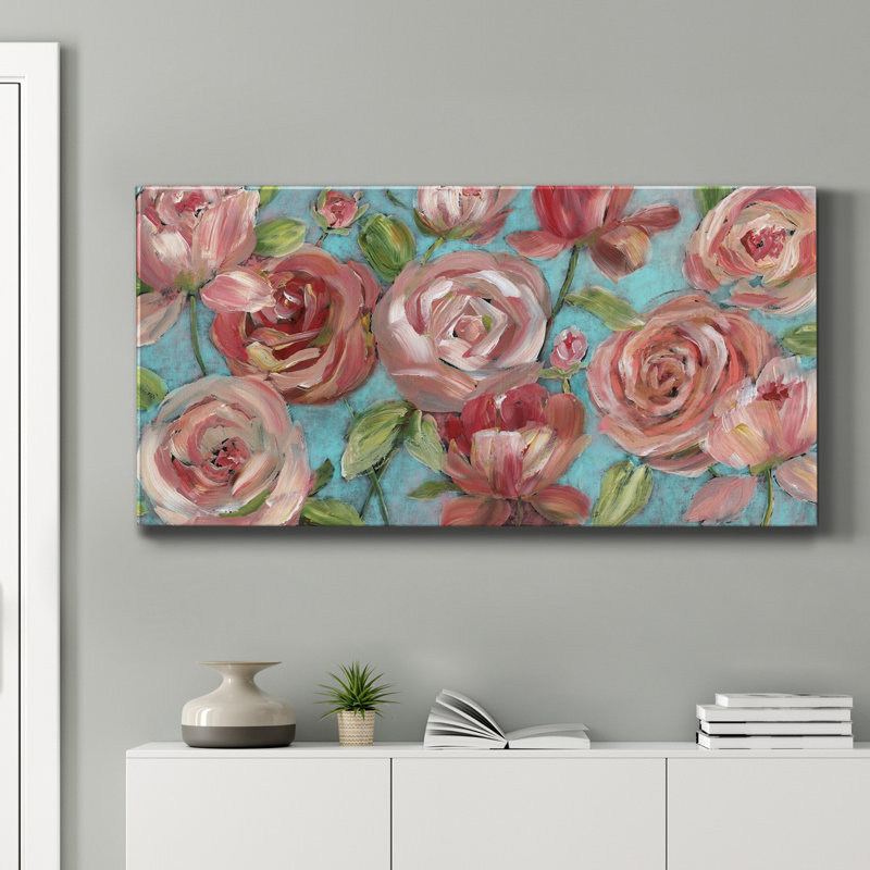 Pêches et crème - reproduction sur toile tendue, H 24 po x l 12 po x P 1 po