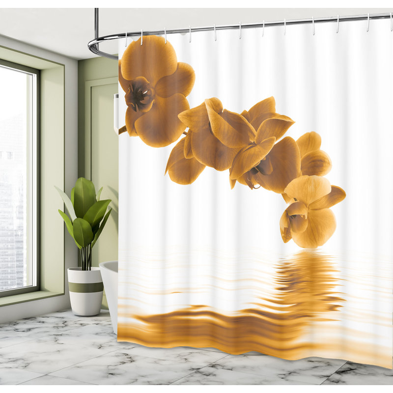  Rideau de douche avec crochets inclus, H 70 po x l 69 po, Jaune terre