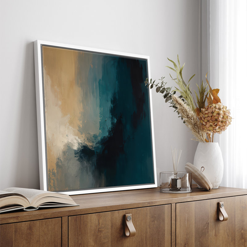 Reproduction d'art encadrée sur toile encadrée pour décoration de salon, H 16,8 po x l 16,8 po, Blanc