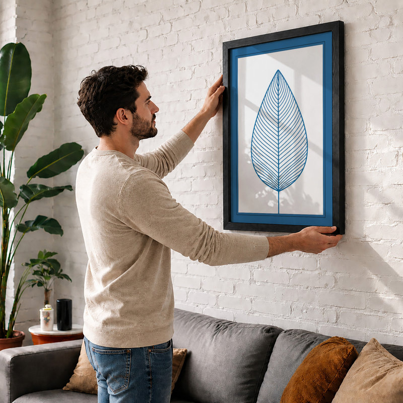 Single Leaf In Line Botanical - Print, Unframed, A3 - 42.0 x 29.7 cm