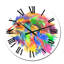 Portrait multicolore d'un lion - horloge murale traditionnelle-1654652563