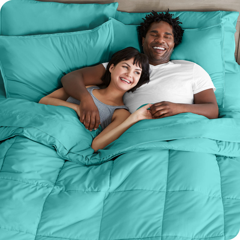 Lit dans un sac en microfibre 1800 de qualité supérieure 1800, Édredon simple + 4 pièces supplémentaires