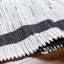 Tessica rayé tissé à plat à la main recyclé P.E.T. Tapis blanc / noir-874019020