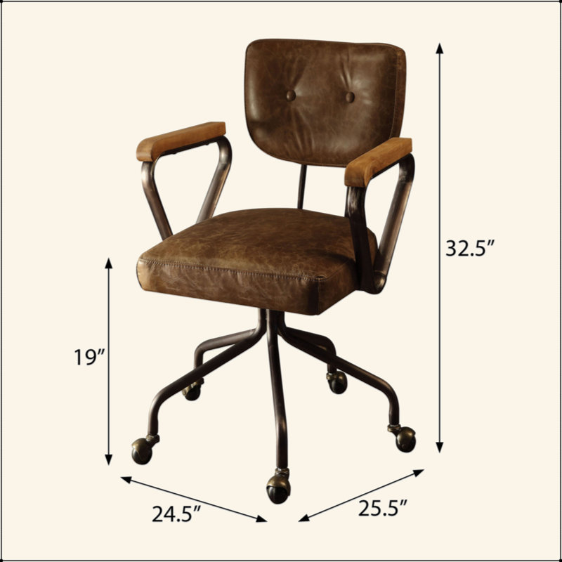 Chaise de bureau Vintage Whiskey, Brun