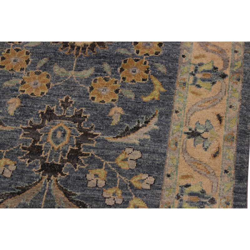 Tapis de couloir gris / beige en laine noué à la main 2 pi 10 po x 11 pi 10 po Grigori