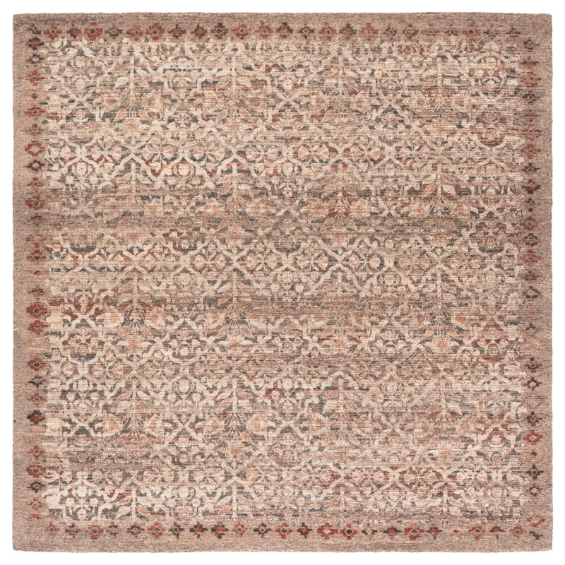 Tapis oriental Restoration Vintage touffeté à la main recyclé P.E.T., 6'-0" x 6'-0" Square