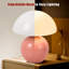 Lampe de table champignon en céramique avec abat-jour en verre laiteux Lampe de chevet à intensité variable rétro pour chambre à coucher