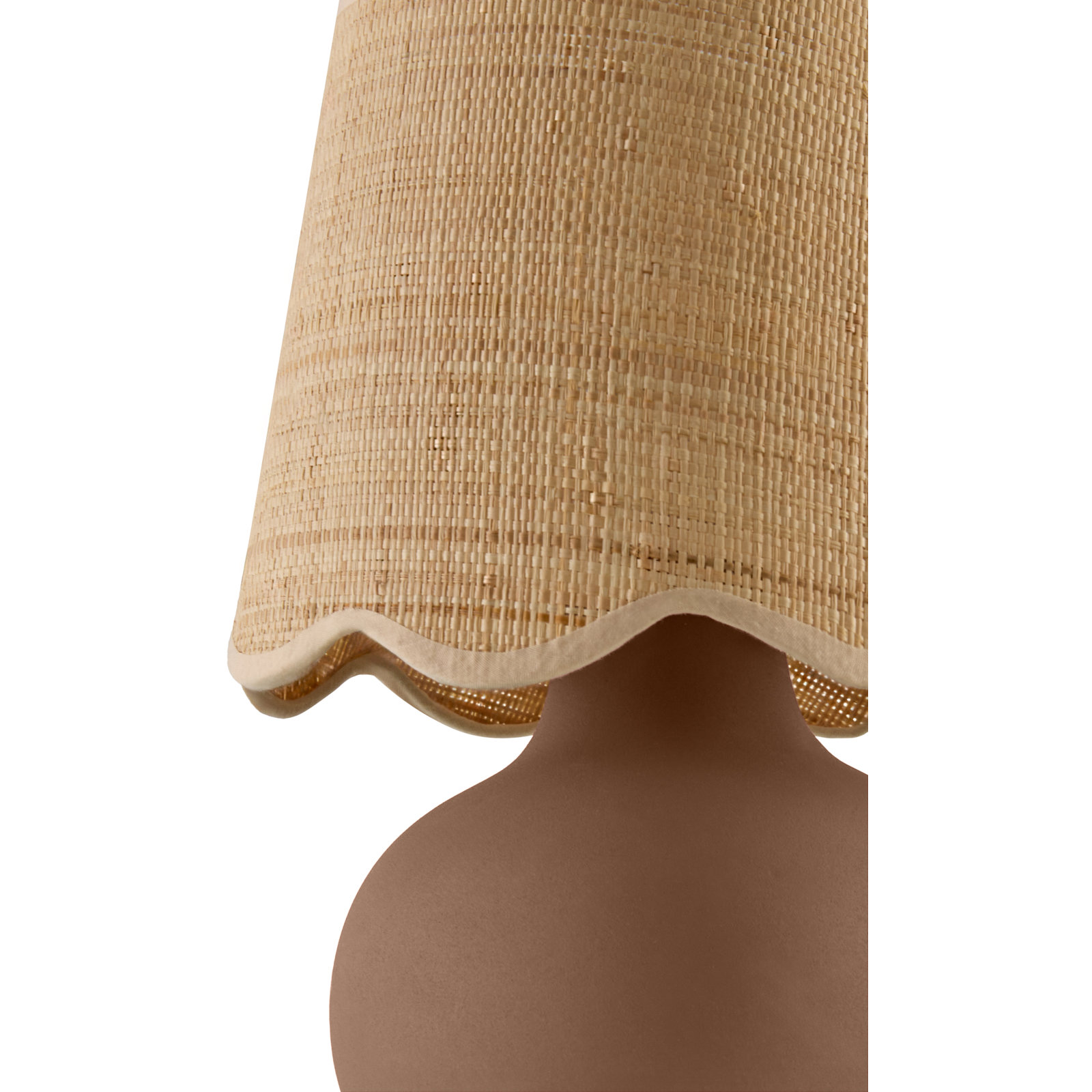 Momsen Scallop Shade Matte Lamp, Brown, Natural, 13"H x 8"W x 8"D