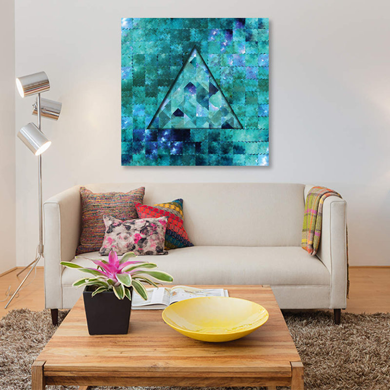 « geometric abstract galaxy i » par barruf, reproduction d’impression sur toile tendue, H 12 po x l 12 po x P 1,5 po