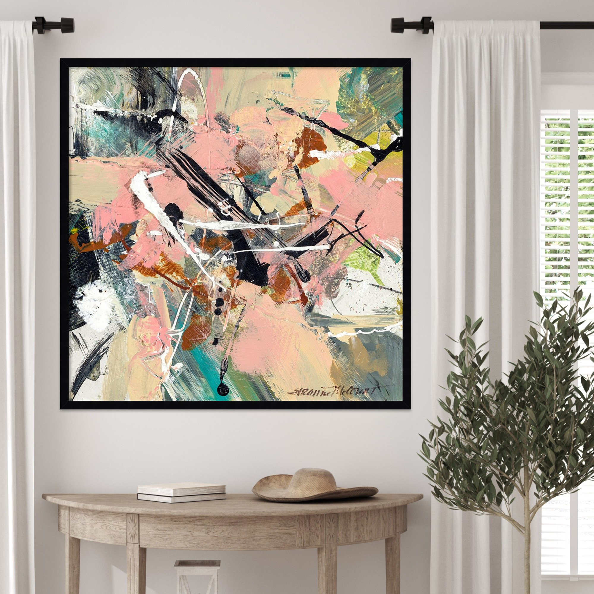 Graceful by Sutter Wood Framed Wall Art Print, 33" H x 33" W, Black